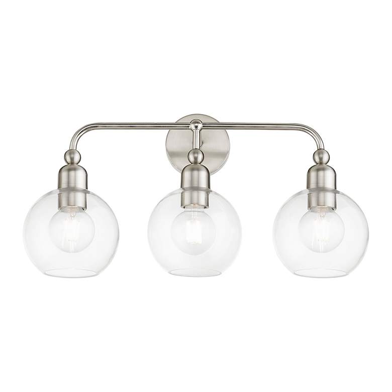 Image 5 Downtown 3 Light Brushed Nickel Sphere Vanity Sconce more views