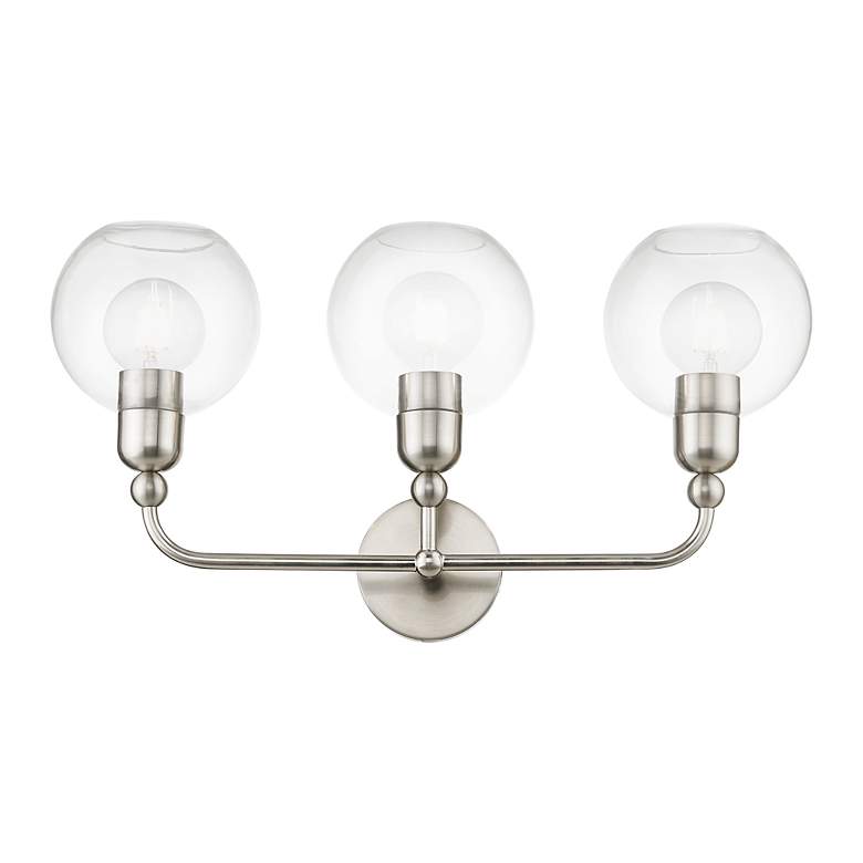 Image 6 Downtown 3 Light Brushed Nickel Sphere Vanity Sconce more views