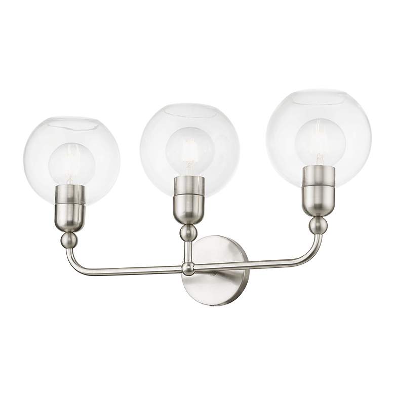 Image 7 Downtown 3 Light Brushed Nickel Sphere Vanity Sconce more views