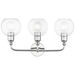 Downtown 3 Light Polished Chrome Sphere Vanity Sconce