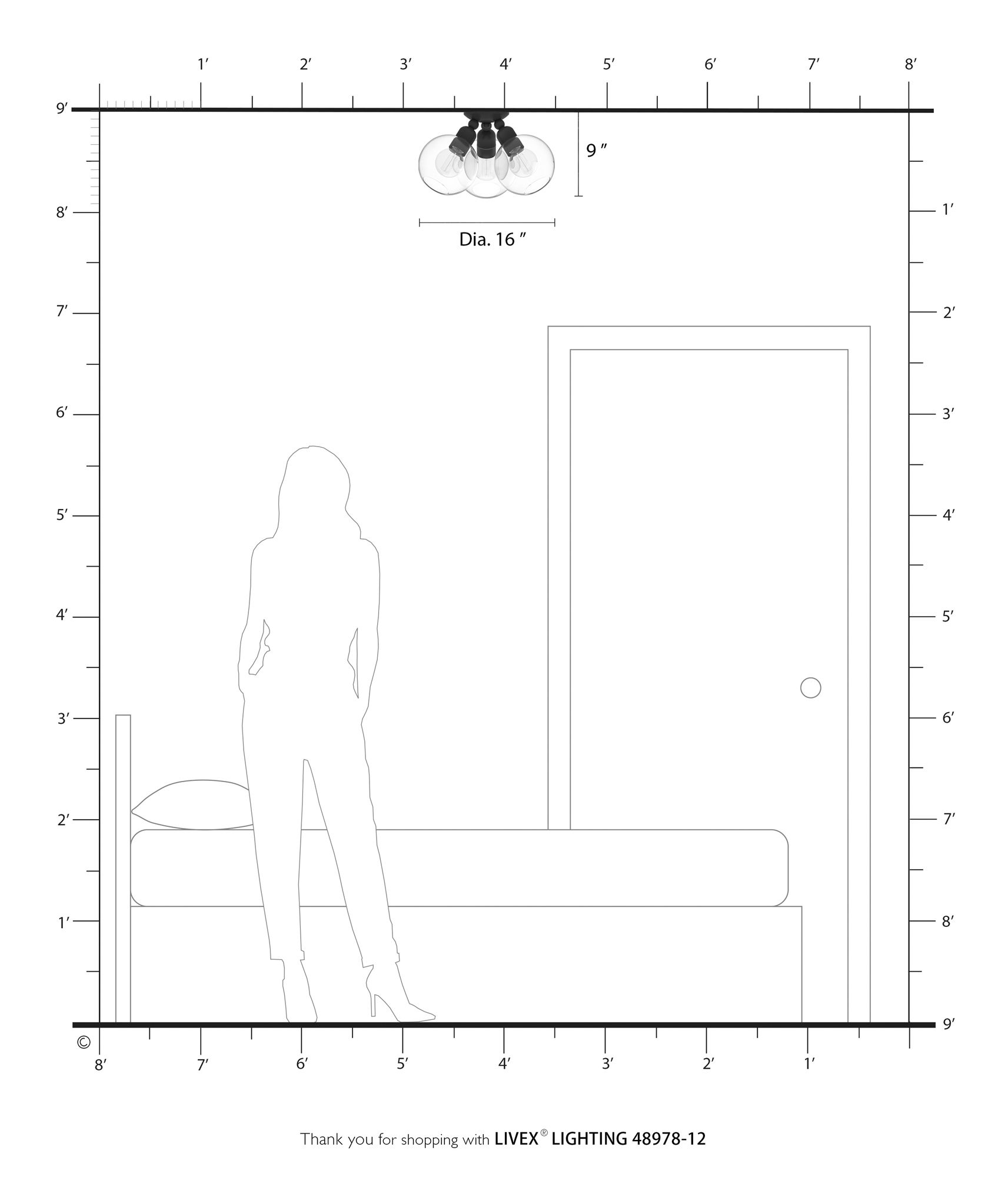 Downtown 3 Light Satin Brass Sphere Semi-Flush