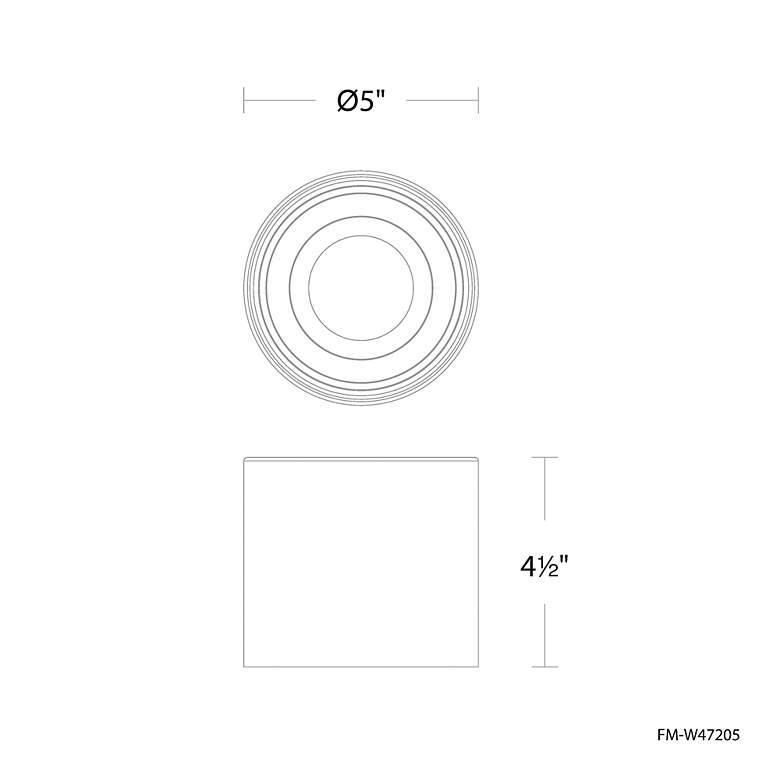 Image 4 Downtown 4.5"H x 5"W 1-Light Flush Mount in Black more views