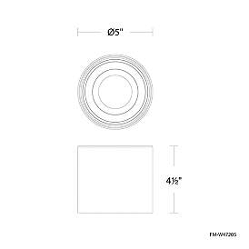 Image5 of Downtown 4.5"H x 5"W 1-Light Flush Mount in White more views