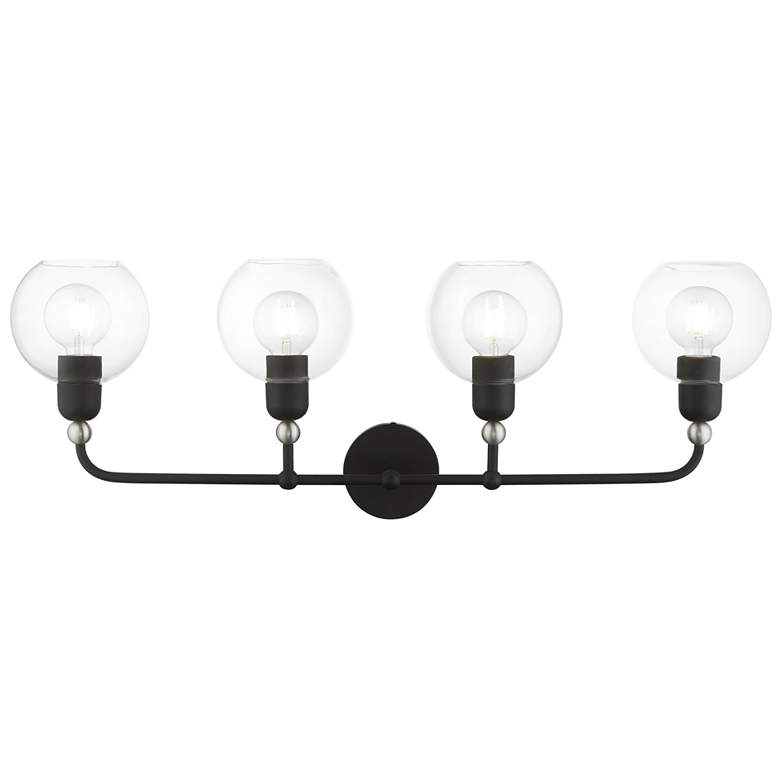 Image 1 Downtown 4 Light Black Large Sphere Vanity Sconce