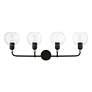 Thumbnail3 of Downtown 4 Light Black Large Sphere Vanity Sconce more views