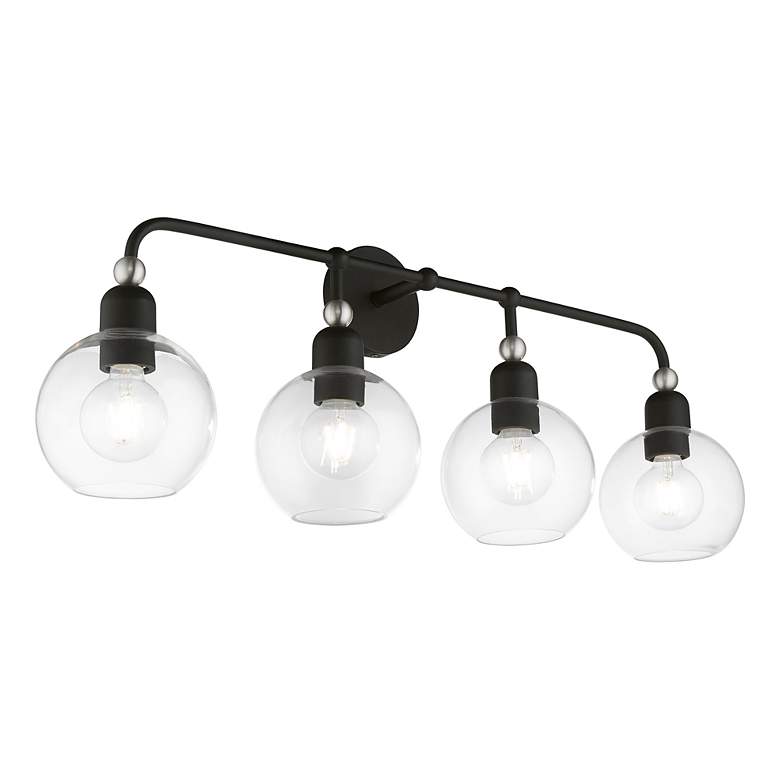 Image 6 Downtown 4 Light Black Large Sphere Vanity Sconce more views