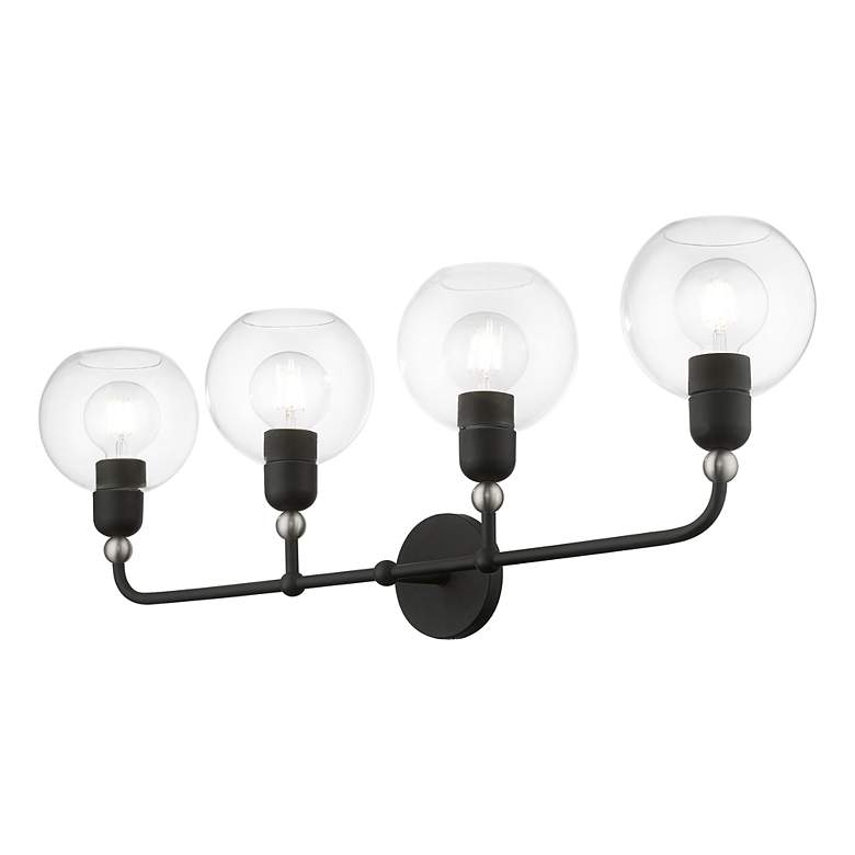 Image 7 Downtown 4 Light Black Large Sphere Vanity Sconce more views