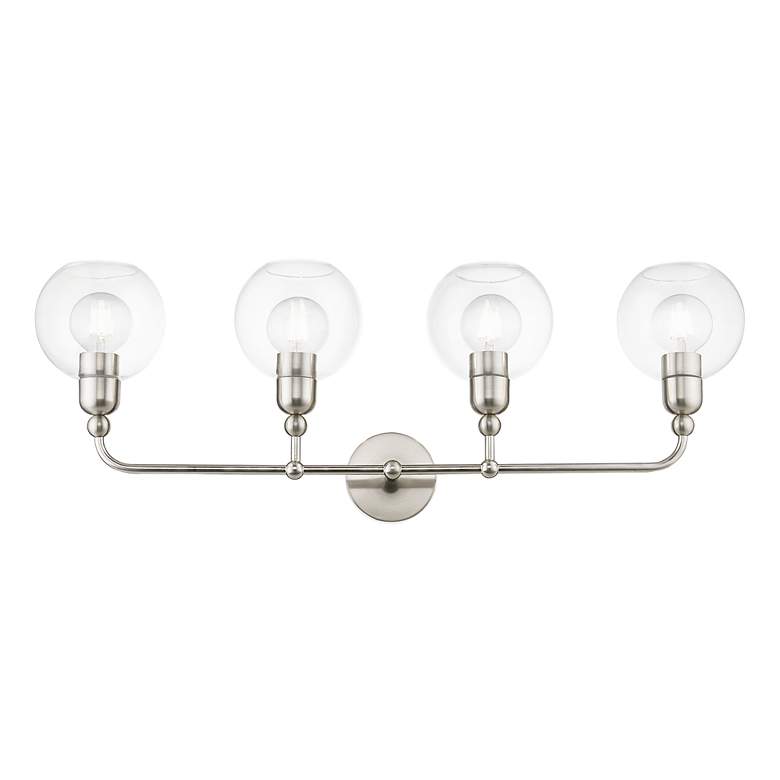 Image 5 Downtown 4 Light Brushed Nickel Large Sphere Vanity Sconce more views
