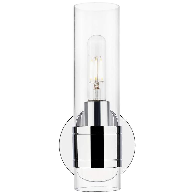 Image 2 Downtown Arden 11 "H Polished Chrome Wall Sconce w/ Clear Shade more views