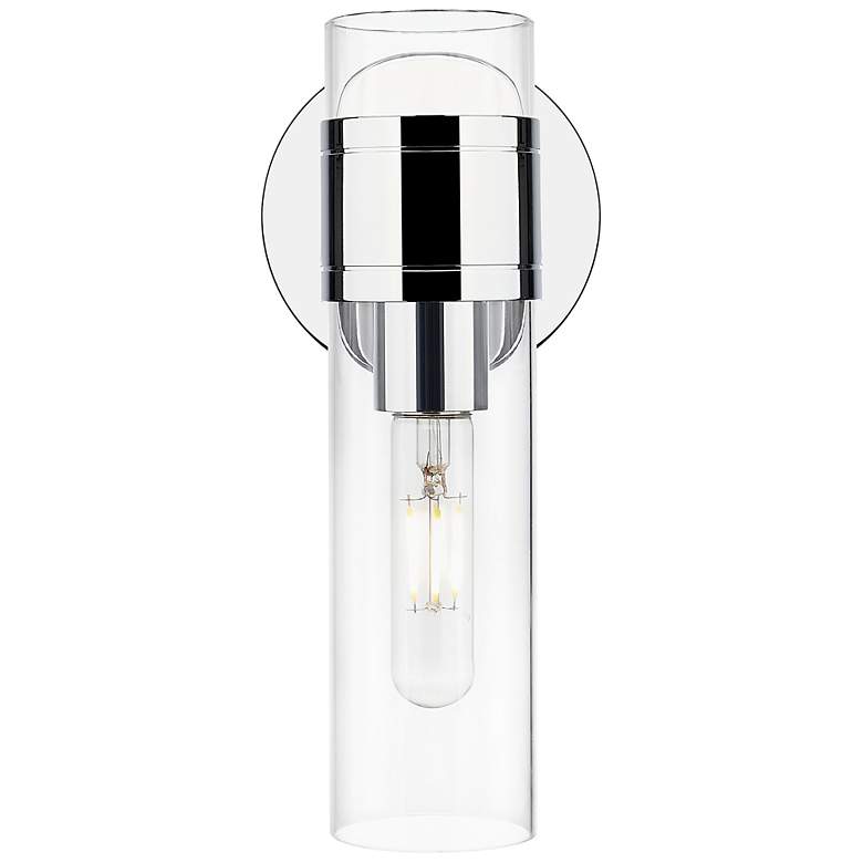 Image 4 Downtown Arden 11 "H Polished Chrome Wall Sconce w/ Clear Shade more views