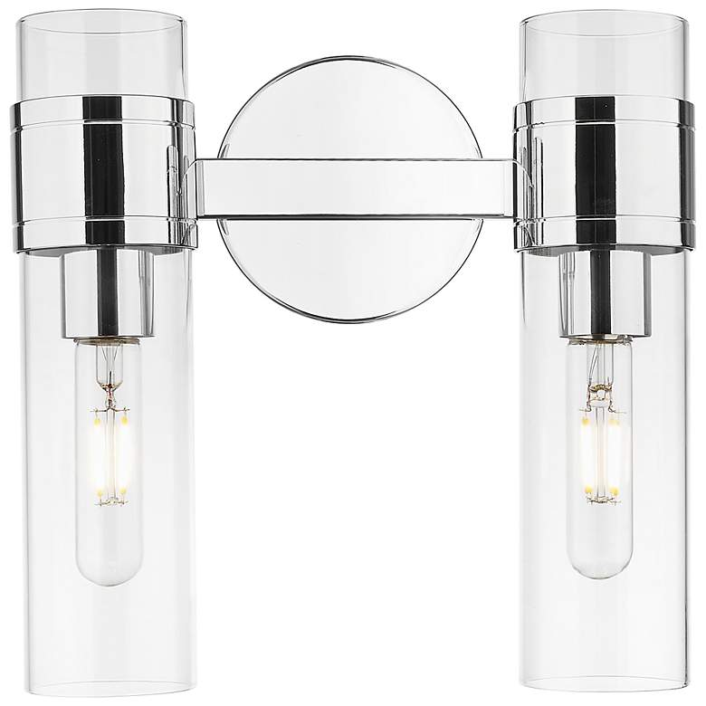 Image 2 Downtown Arden 11"W 2 Light Chrome Vanity Light w/ Clear Shade more views