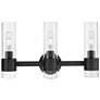 1_Downtown Arden 19"W 3 Light Black Bath Vanity Light w/ Clear Shade