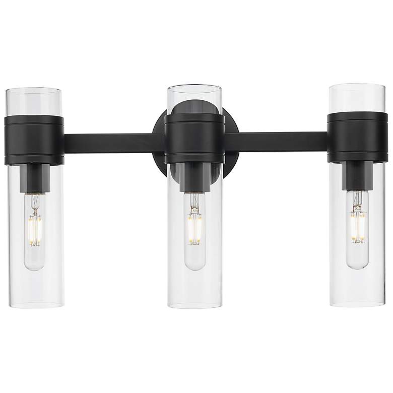 Image 2 Downtown Arden 19"W 3 Light Black Bath Vanity Light w/ Clear Shade more views