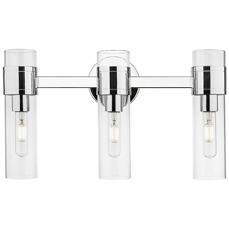 Image 2 Downtown Arden 19"W 3 Light Chrome Vanity Light w/ Clear Shade more views