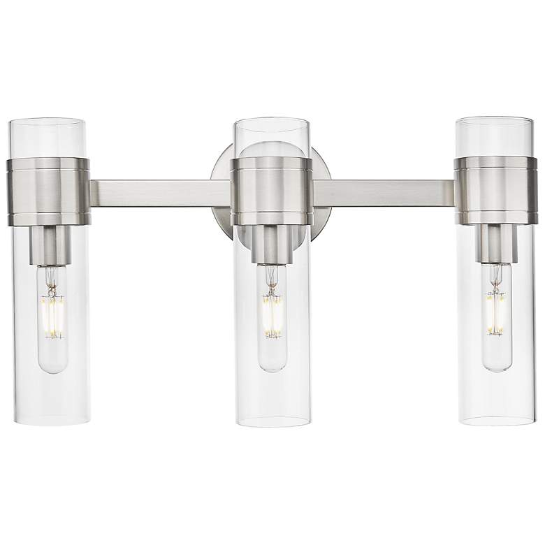 Image 2 Downtown Arden 19"W 3 Light Satin Nickel Vanity Light w/ Clear Shade more views