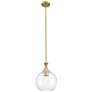 1_Downtown Astor 10"W Brown Rope Brass Mini Pendant w/ Clear Shade