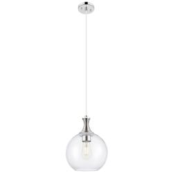 Downtown Astor 10"W Metal Cord Nickel Mini Pendant w/ Clear Shade