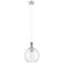 Downtown Astor 10"W Metal Cord Satin Nickel Pendant w/ Clear Shade