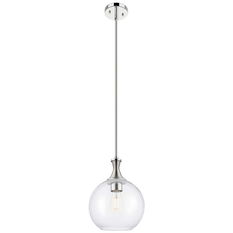 Image 1 Downtown Astor 10"W Metal Polished Nickel Mini Pendant w/ Clear Shade