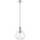 Downtown Astor 10"W Metal Polished Nickel Mini Pendant w/ Clear Shade