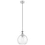 1_Downtown Astor 10"W Metal Satin Nickel Mini Pendant w/ Clear Shade
