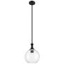 1_Downtown Astor 10"W Metal Stem Matte Black Mini Pendant w/ Clear Shade