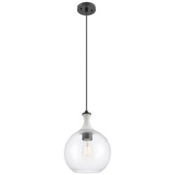Downtown Astor 10"W White Rope Cord Black Mini Pendant w/ Clear Shade
