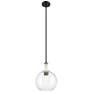 1_Downtown Astor 10"W White Rope Stem Black Mini Pendant w/ Clear Shade
