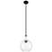 Downtown Astor 10"W White Rope Stem Black Mini Pendant w/ Clear Shade