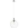 1_Downtown Astor 12"W Metal Cord Nickel Mini Pendant w/ Clear Shade