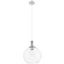 1_Downtown Astor 12"W Metal Cord Satin Nickel Pendant w/ Clear Shade