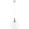 Downtown Astor 12"W Metal Cord Satin Nickel Pendant w/ Clear Shade