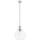 Downtown Astor 12"W Metal Satin Nickel Mini Pendant w/ Clear Shade