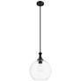 1_Downtown Astor 12"W Metal Stem Matte Black Mini Pendant w/ Clear Shade