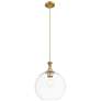 1_Downtown Astor 12"W Rope Cord Brass Mini Pendant w/ Clear Shade