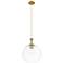 Downtown Astor 12"W Rope Cord Brass Mini Pendant w/ Clear Shade