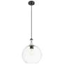 1_Downtown Astor 12"W White Rope Cord Black Mini Pendant w/ Clear Shade
