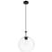 Downtown Astor 12"W White Rope Cord Black Mini Pendant w/ Clear Shade