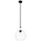 Downtown Astor 12"W White Rope Stem Black Mini Pendant w/ Clear Shade