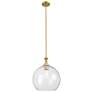 1_Downtown Astor 14"W Brown Rope Brushed Brass Pendant w/ Clear Shade