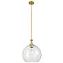 2_Downtown Astor 14"W Brown Rope Brushed Brass Pendant w/ Clear Shade more views