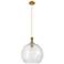 Downtown Astor 14"W Metal Cord Brushed Brass Pendant w/ Clear Shade