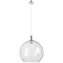 1_Downtown Astor 14"W Metal Cord Polished Nickel Pendant w/ Clear Shade
