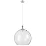 1_Downtown Astor 14"W Metal Cord Satin Nickel Pendant w/ Clear Shade