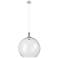 Downtown Astor 14"W Metal Cord Satin Nickel Pendant w/ Clear Shade