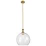 1_Downtown Astor 14"W Metal Stem Brushed Brass Pendant w/ Clear Shade