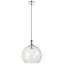 1_Downtown Astor 14"W Metal Stem Polished Nickel Pendant w/ Clear Shade