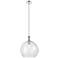 Downtown Astor 14"W Metal Stem Polished Nickel Pendant w/ Clear Shade