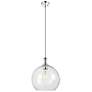 2_Downtown Astor 14"W Metal Stem Polished Nickel Pendant w/ Clear Shade more views