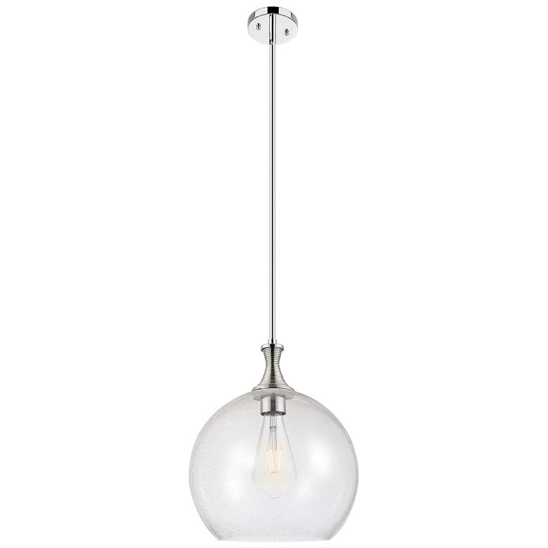 Image 1 Downtown Astor 14"W Metal Stem Polished Nickel Pendant w/ Seedy Shade